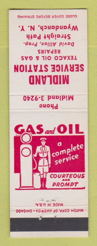 Matchbook Cover - Midland Service Texaco oil gas Wyandanch NY