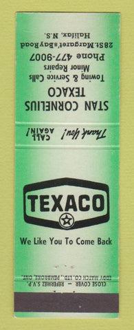 Matchbook Cover - Texaco oil gas Stan Cornelius Halifax NS