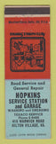 Matchbook Cover - Hopkins Texaco oil gas Hilton Village VA