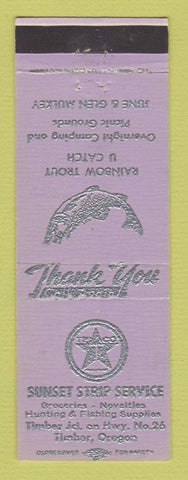 Matchbook Cover - Texaco oil gas Sunset Strip Timber OR WEAR