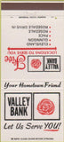 Matchbook Cover - Valley Bank Cleveland Rosedale OH 30 Strike
