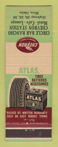 Matchbook Cover - Chevron oil gas Circle Bar Rancho Motel Bliss ID