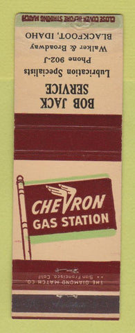 Matchbook Cover - Chevron oil gas Bob Jack Blackfoot ID WORN