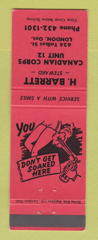 Matchbook Cover - H Barrett Canadian Corps Unit 12 London ON girlie