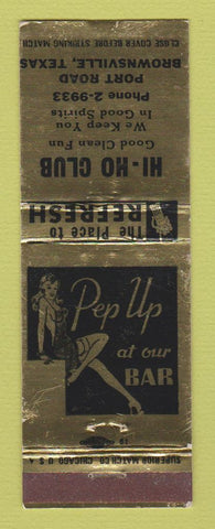 Matchbook Cover - Hi Ho Club Brownsville TX girlie WEAR