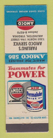 Matchbook Cover - Amoco oil gas Farling's Arlington VA