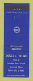 Matchbook Cover - Pure oil gas Donald Villard Canton OH