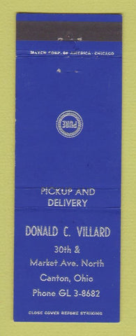 Matchbook Cover - Pure oil gas Donald Villard Canton OH