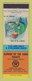 Matchbook Cover - Texaco oil gas Garden of the Gods Colorado Springs