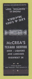 Matchbook Cover - McCrea's Texaco oil gas Hampton NE WEAR