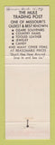 Matchbook Cover - Texaco oil gas Mule Trading Post Rolla MO