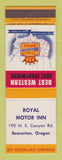 Matchbook Cover - Best Western Royal Motor Inn Beaverton OR