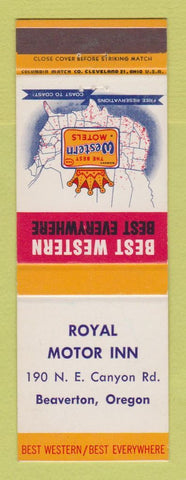Matchbook Cover - Best Western Royal Motor Inn Beaverton OR