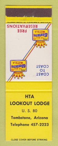 Matchbook Cover - Best Western HTA Lookout Lodge Tombstone AZ