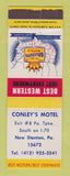 Matchbook Cover - Best Western Conley's Motel New Stanton PA