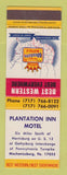 Matchbook Cover - Best Western Plantation Inn Motel Mechanicsburg PA