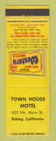 Matchbook Cover - Best Western Town House Motel Bishop CA