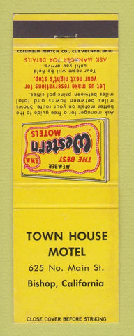Matchbook Cover - Best Western Town House Motel Bishop CA