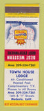 Matchbook Cover - Best Western Town House Lodge Modesto CA