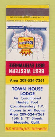 Matchbook Cover - Best Western Town House Lodge Modesto CA