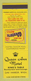 Matchbook Cover - Best Western Queen Ann Motel Oak Harbor WA