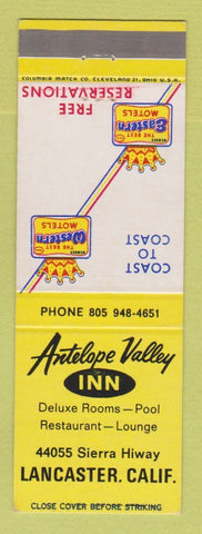 Matchbook Cover - Best Western Antelope Valley Inn Lancaster CA