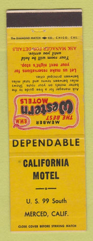 Matchbook Cover - Best Western Californian Motel Merced CA