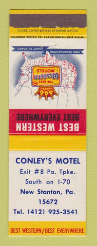 Matchbook Cover - Best Western Conley's Motel New Stanton PA