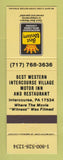 Matchbook Cover - Best Western Intercourse Village Motor Inn PA
