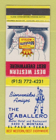 Matchbook Cover - Best Western Caballero El Paso TX