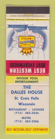 Matchbook Cover - Best Western Dalles House St Croix Falls WI