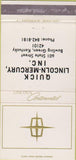 Matchbook Cover - Quick Lincoln Mercury Bowling Green KY 30 Strike