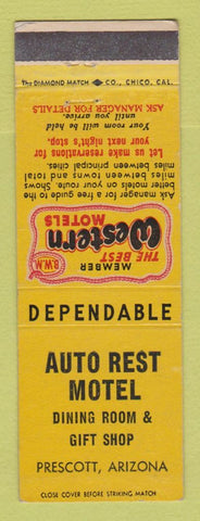 Matchbook Cover - Best Western Auto Rest Motel Prescott AZ