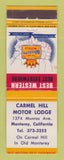 Matchbook Cover - Best Western Carmel Hill Motor Lodge Monterey CA