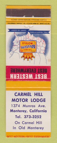 Matchbook Cover - Best Western Carmel Hill Motor Lodge Monterey CA