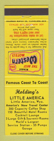 Matchbook Cover - Best Western Holding's Little America Little America WY
