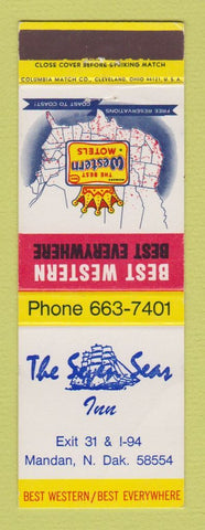 Matchbook Cover - Best Western The Seven Seas Inn Mandan ND WEAR