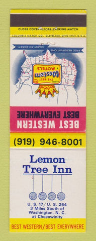 Matchbook Cover - Best Western Lemon Tree Inn Washington NC