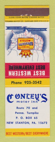 Matchbook Cover - Best Western Conley's Motor Inn New Stanton PA