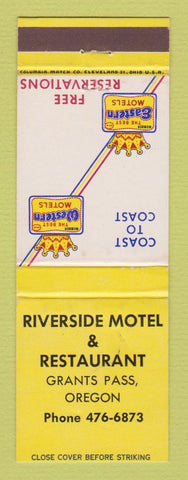 Matchbook Cover - Best Western Riverside Motel Grants Pass OR