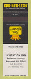 Matchbook Cover - Best Western Invitation Inn Edgewood MD