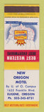 Matchbook Cover - Best Western New Oregon Motel Eugene OR