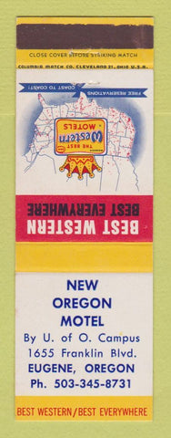 Matchbook Cover - Best Western New Oregon Motel Eugene OR
