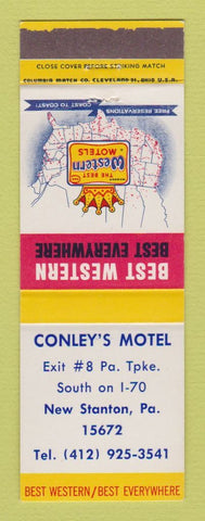 Matchbook Cover - Best Western Conley's Motel New Stanton PA