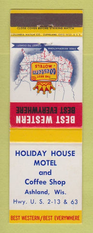 Matchbook Cover - Best Western Holiday House Motel Ashland WI