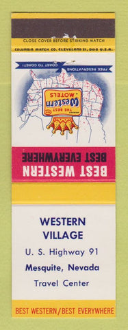 Matchbook Cover - Best Western Western Village Mesquite NV