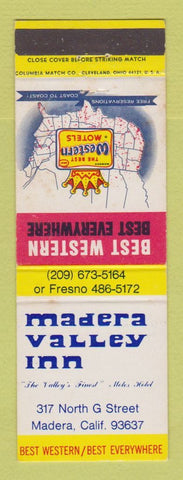 Matchbook Cover - Best Western Madera Valley Inn Madera CA
