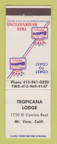 Matchbook Cover - Best Western Tropicana Lodge Mountain View CA