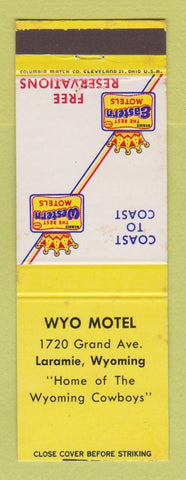 Matchbook Cover - Best Western Wyo Motel Laramie WY