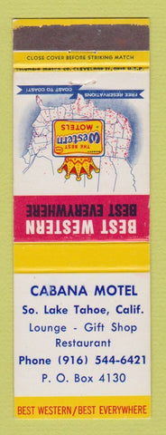 Matchbook Cover - Best Western Cabana Motel South Lake Tahoe CA